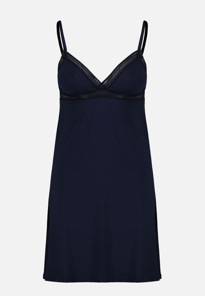 Le Slip Français Nuisette En Viscose Valerianne Bleu Marine