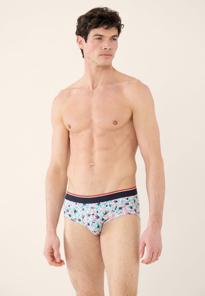 Le Slip Français Pack Sept Slips En Coton Pack Semainier Slip Redoutable Little Jungle Viola Neon Pink Marine Gris Chiné Caviar Lagon Blanc Mint