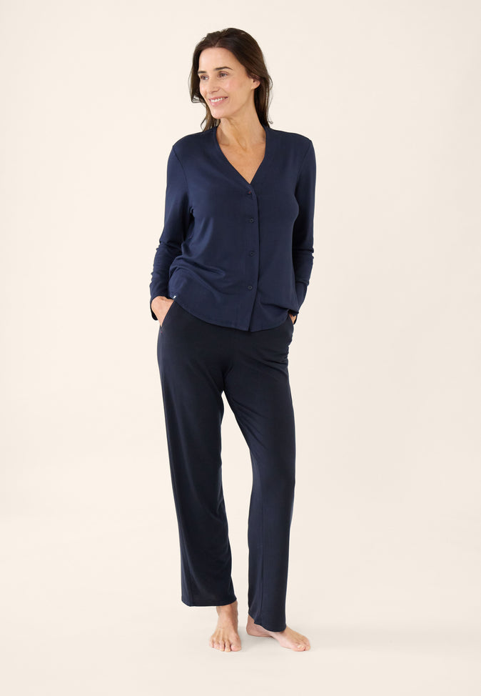 le slip français Pantalon de pyjama en viscose Azuma Bleu Marine