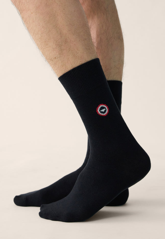 Le Slip Français Quatro De Chaussettes Mi-hautes En Coton Pack Quatro Chaussettes Robuste Noir