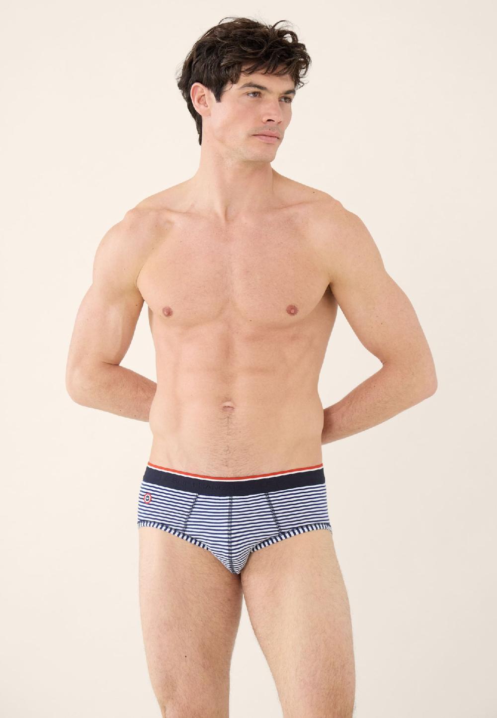 Le Slip Français Quatro De Slips En Coton Pack Quatro Slip Terrible Marine Blanc Rouge Marinière
