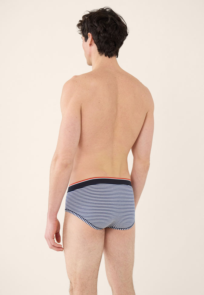 Le Slip Français Quatro De Slips En Coton Pack Quatro Slip Terrible Marine Blanc Rouge Marinière