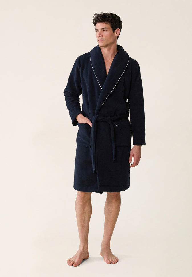 Le Slip Français Robe De Chambre Col Châle Devy Marine