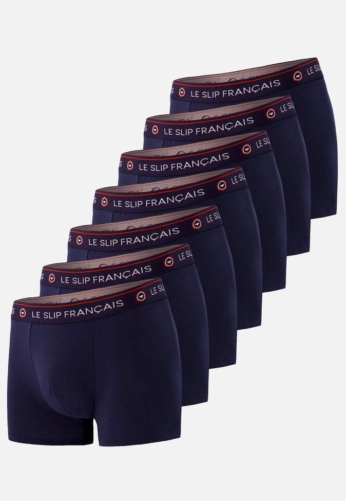 le slip français Sept boxers en coton Pack Semainier Boxer Redoutable Marine