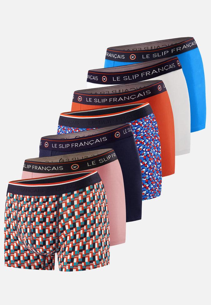 le slip français Sept boxers en coton Pack Semainier Boxer Redoutable Marine Rose des Bois Blanc Argile Rouge Bleu Fluo Marius Corbusier Cami Bleu Fluo le slip français Sept boxers en coton Pack Semainier Boxer Redoutable Marine Rose des Bois Blanc Argile Rouge Bleu Fluo Marius Corbusier Cami Bleu Fluo