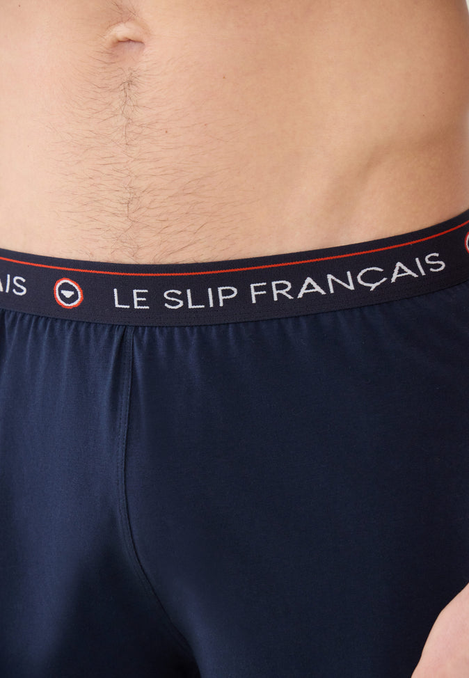 Le Slip Français Short De Pyjama En Coton Invincible Marine