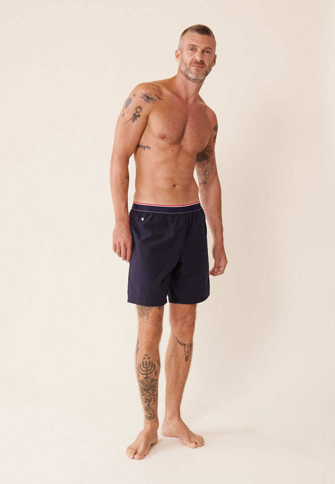 Le Slip Français Short De Pyjama En Coton Orlando Marine