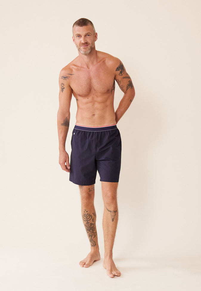 le slip français Short de pyjama en coton Orlando Marine le slip français Short de pyjama en coton Orlando Marine