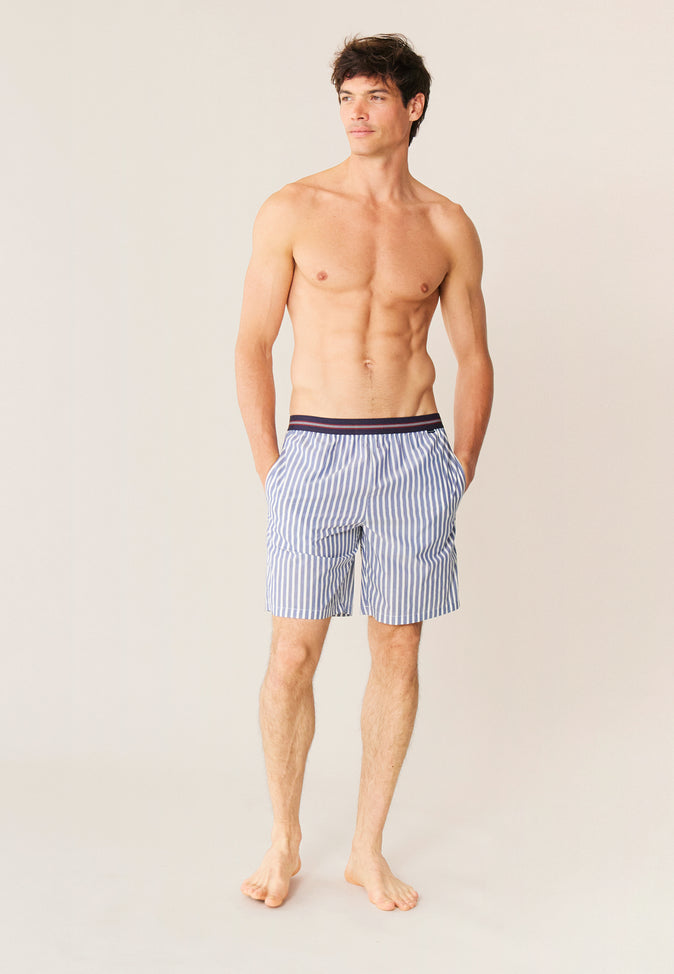 le slip français Short de pyjama Orlando Sens Bleu Gris le slip français Short de pyjama Orlando Sens Bleu Gris