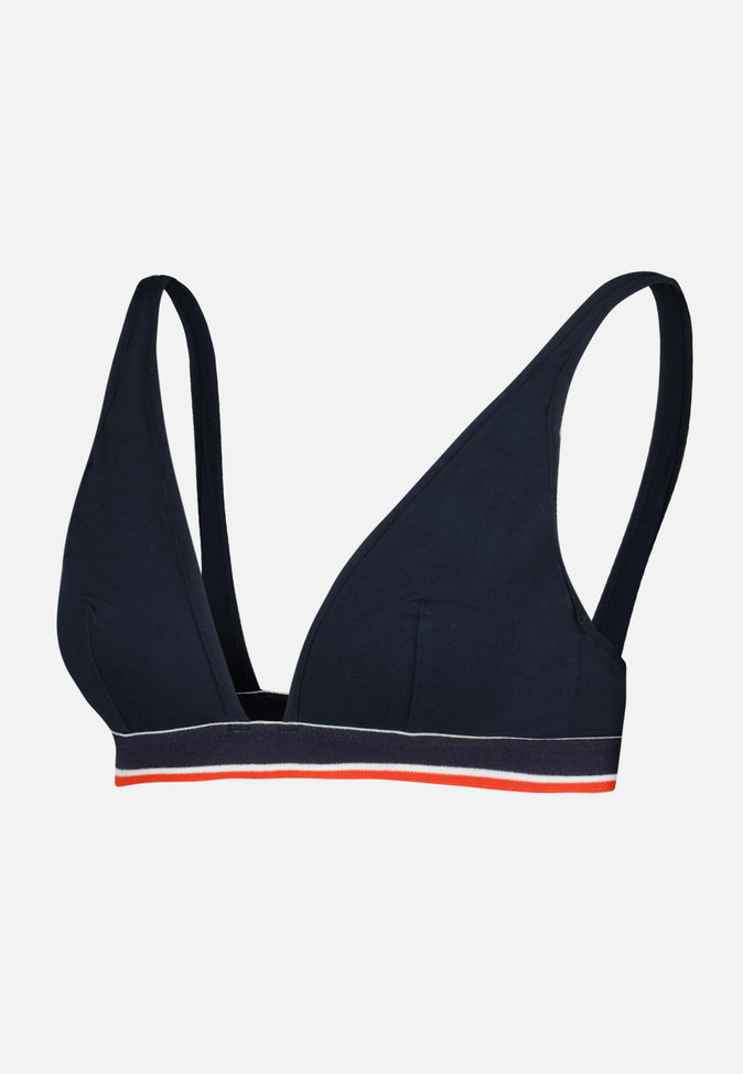 le slip français Soutien-gorge foulard en coton Angèle Marine