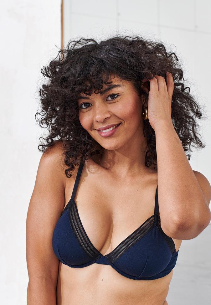 Le Slip Français Soutien-gorge Triangle Armaturé En Modal La Mélusine Marine