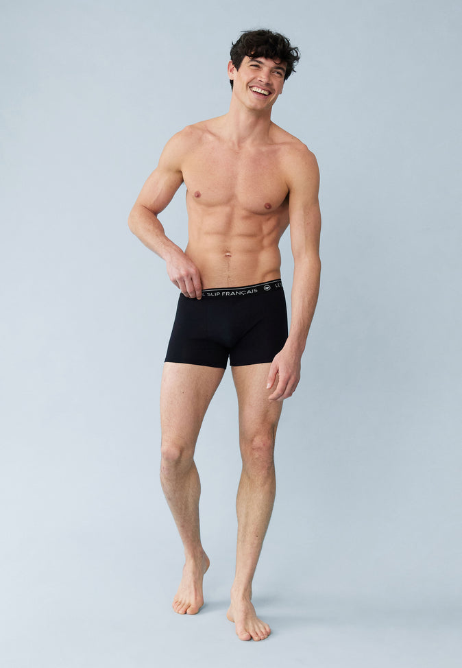 Le Slip Français Trio De Boxers En Coton Pack Boxer Redoutable Noir Blanc Gris