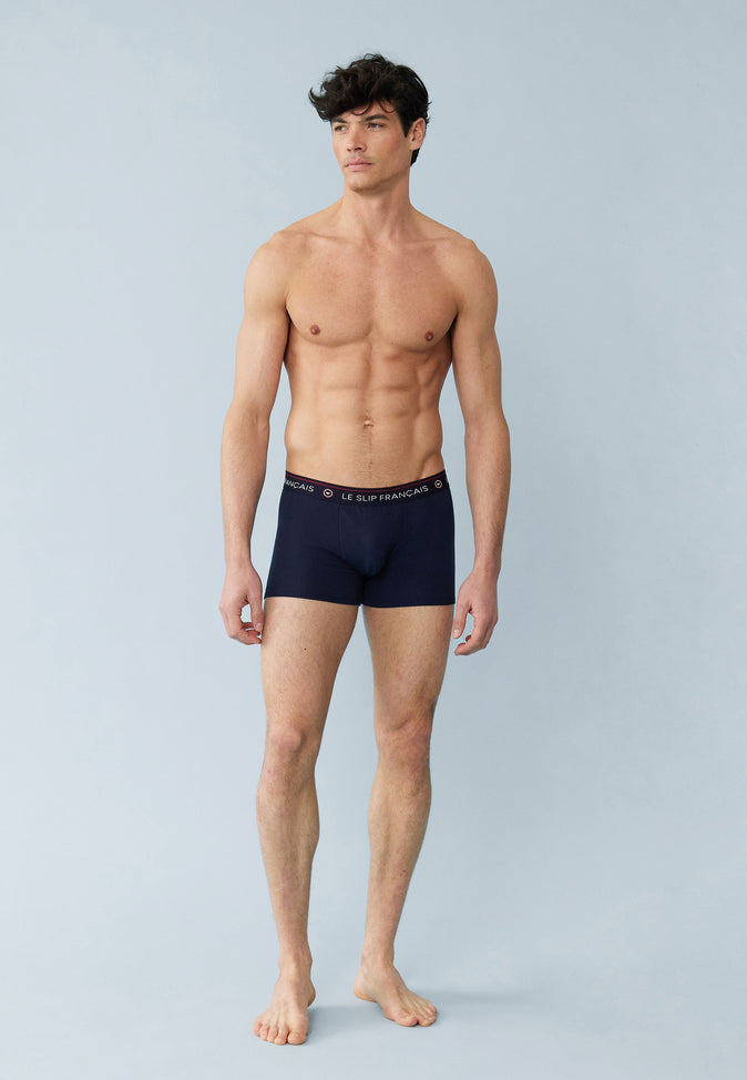 Le Slip Français Trio De Boxers En Coton Pack Trio Boxer Redoutable Marine