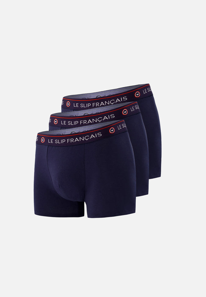 le slip français Trio de boxers en coton Pack Trio Boxer Redoutable Marine