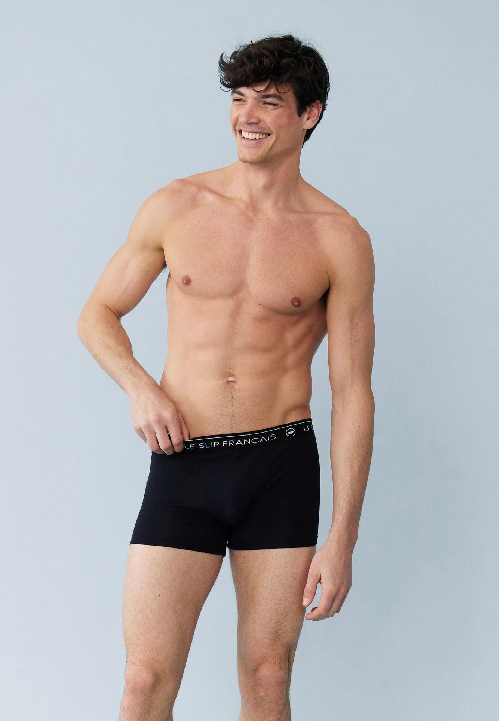 Le Slip Français Trio De Boxers En Coton Pack Trio Boxer Redoutable Marine Noir Gris Chiné