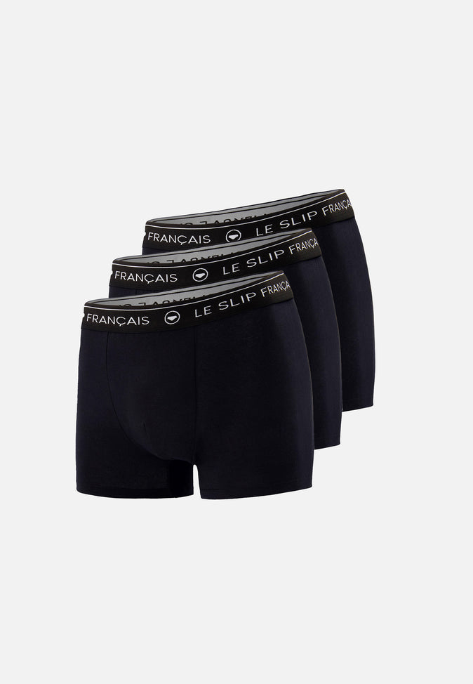 le slip français Trio de boxers en coton Pack Trio Boxer Redoutable Noir