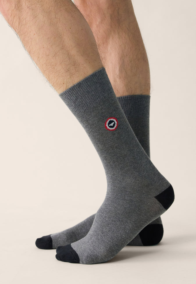 Le Slip Français Trio De Chaussettes Mi-hautes Pack Trio Chaussettes Robuste Gris Noir