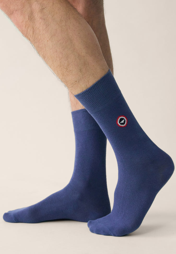 Le Slip Français Trio De Chaussettes Mi-hautes Pack Trio Chaussette Robuste Noir Marine Acier