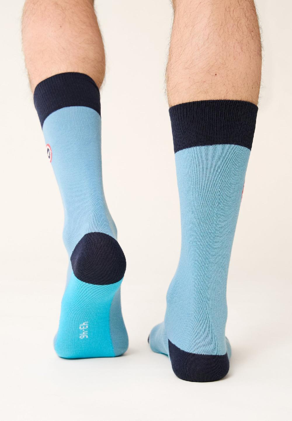 Le Slip Français Trio De Chaussettes Mi-Hautes Pack Trio Chaussettes Lucas Marine Malibu Bleu Fluo