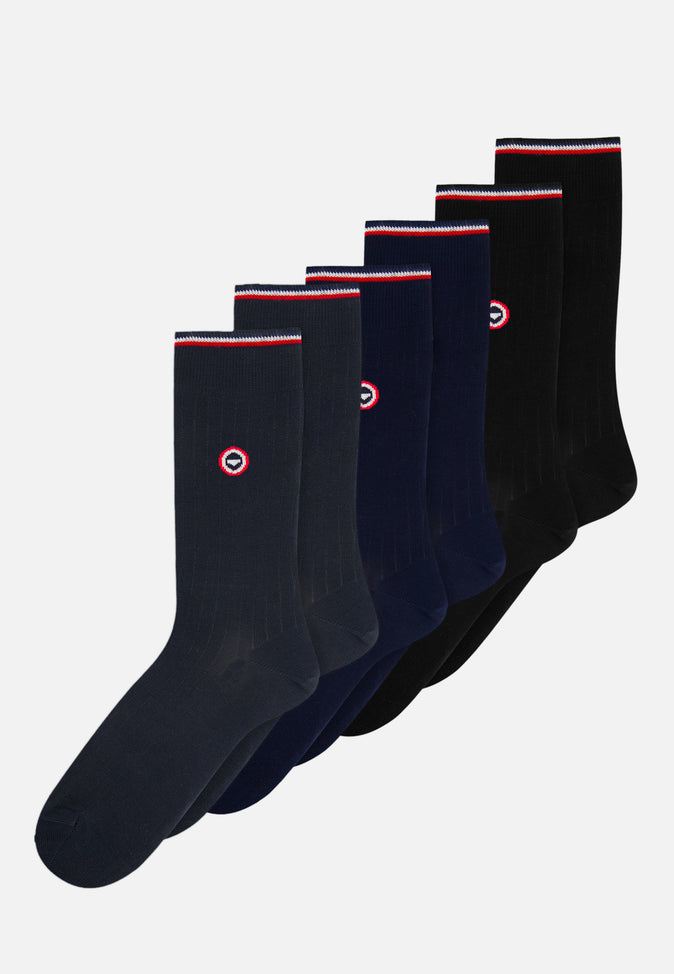 le slip français Trio de chaussettes mi-hautes Pack Trio Chaussettes Nessy Bleu Anthracite Noir