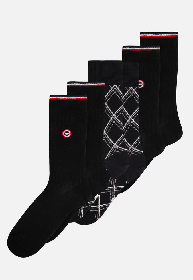 le slip français Trio de chaussettes mi-hautes Pack Trio Chaussettes Lucas Tartan Nessy Noir