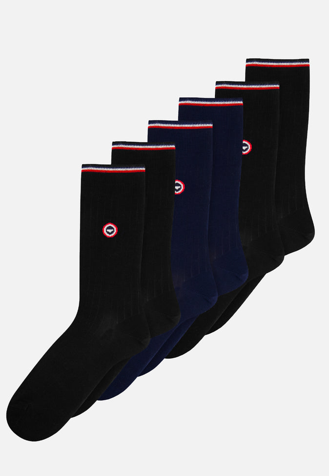 le slip français Trio de chaussettes mi-hautes Pack Trio Chaussettes Nessy Bleu Noir