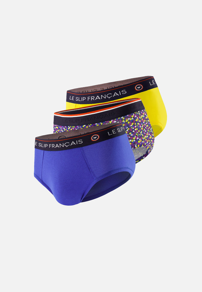 le slip français Trio de slips en coton Pack Trio Slip Intrépide Bleu Eblouissant Tournesol Terrible Cami Tournesol