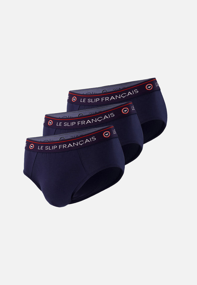 le slip français Trio de slips en coton Pack Trio Slip Intrépide Marine