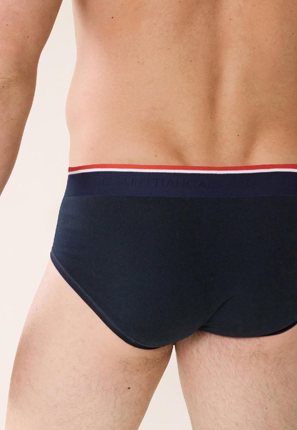 Le Slip Français Trio De Slips En Coton Pack Trio Slip Terrible Marinière Marine Gris