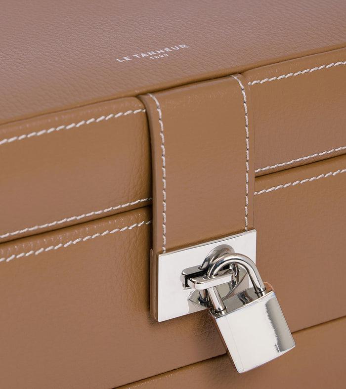 Le Tanneur Boite à Bijoux Moyen Modèle Ouverture Automatique En Cuir