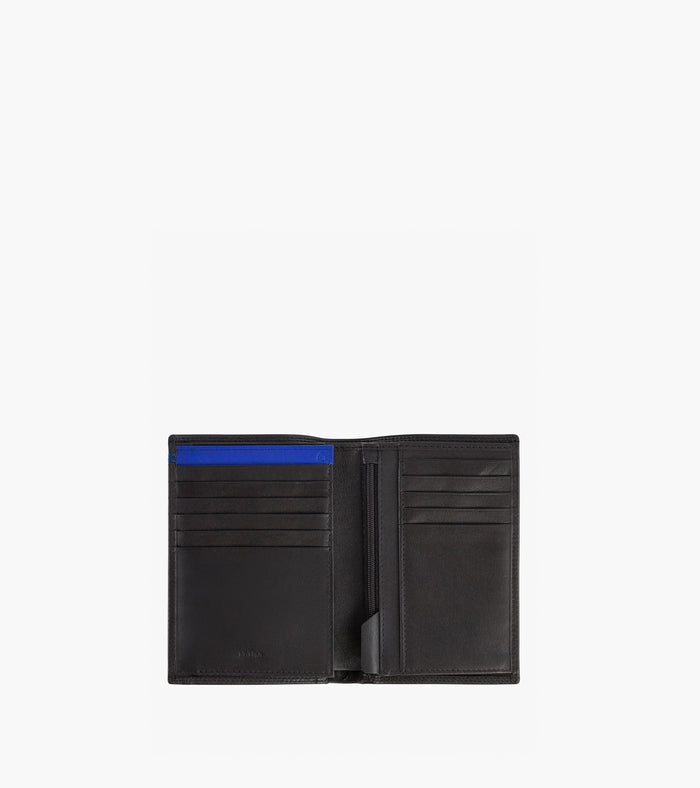 Le Tanneur Grand Portefeuille Vertical Zippé 2 Volets En Cuir Lisse