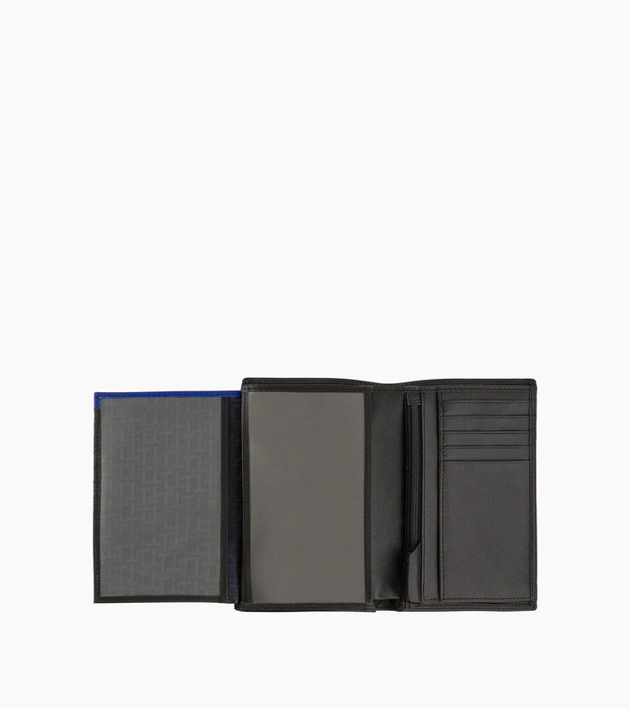 Le Tanneur Grand Portefeuille Vertical Zippé 2 Volets En Cuir Lisse
