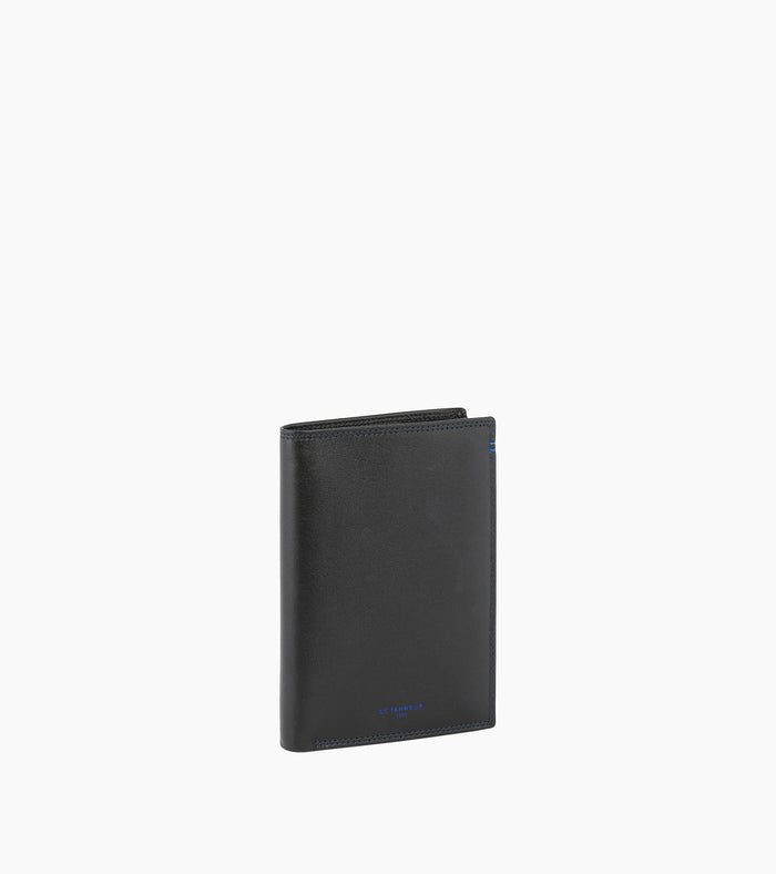 Le Tanneur Grand Portefeuille Vertical Zippé 2 Volets En Cuir Lisse