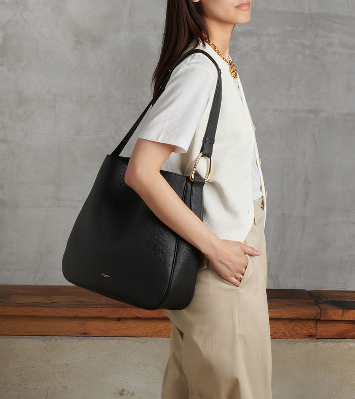 Le Tanneur Grand Sac Hobo En Cuir De Taurillon Grainé