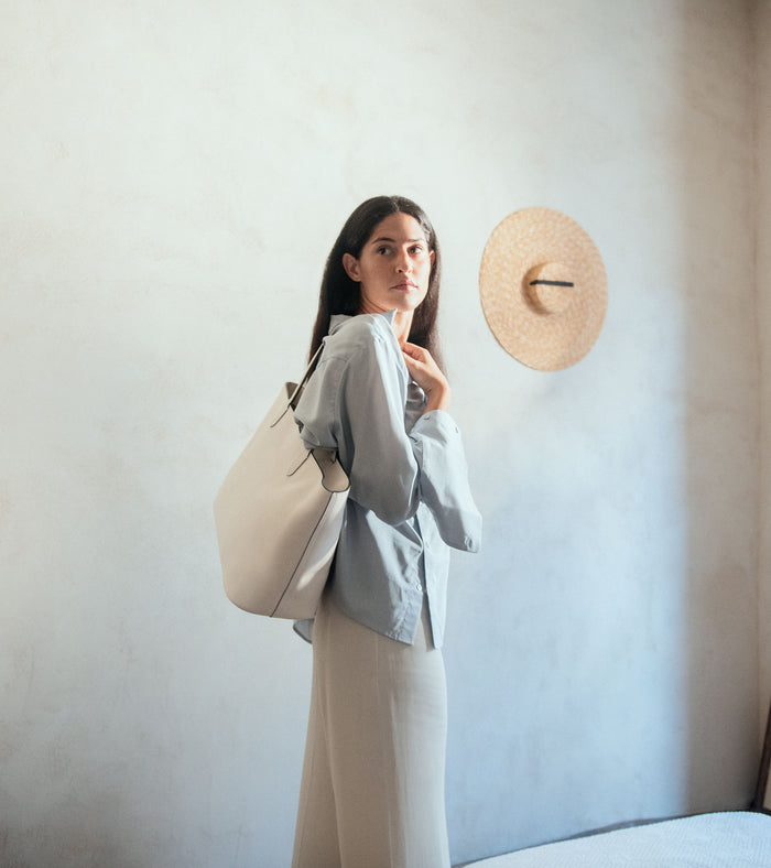 Le Tanneur Grand Sac Cabas En Cuir Grainé