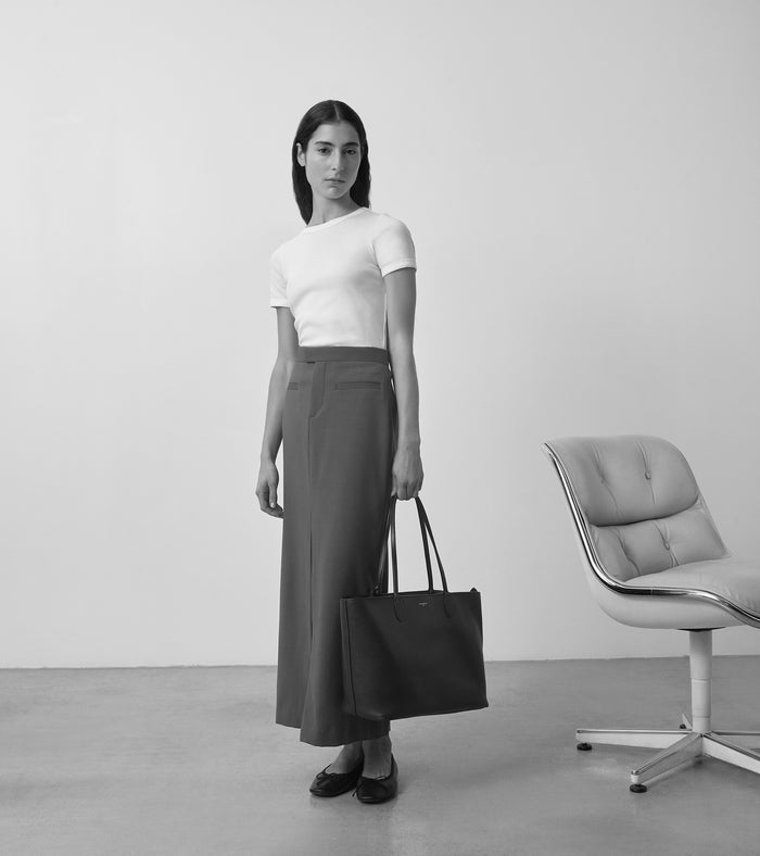 Le Tanneur Grand Sac Cabas En Cuir Grainé