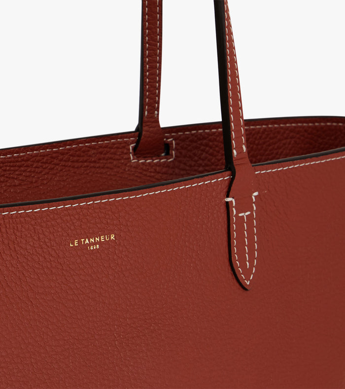 Le Tanneur Grand Sac Cabas En Cuir Grainé