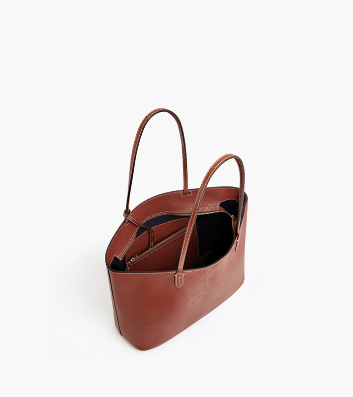 Le Tanneur Grand Sac Cabas En Cuir Grainé