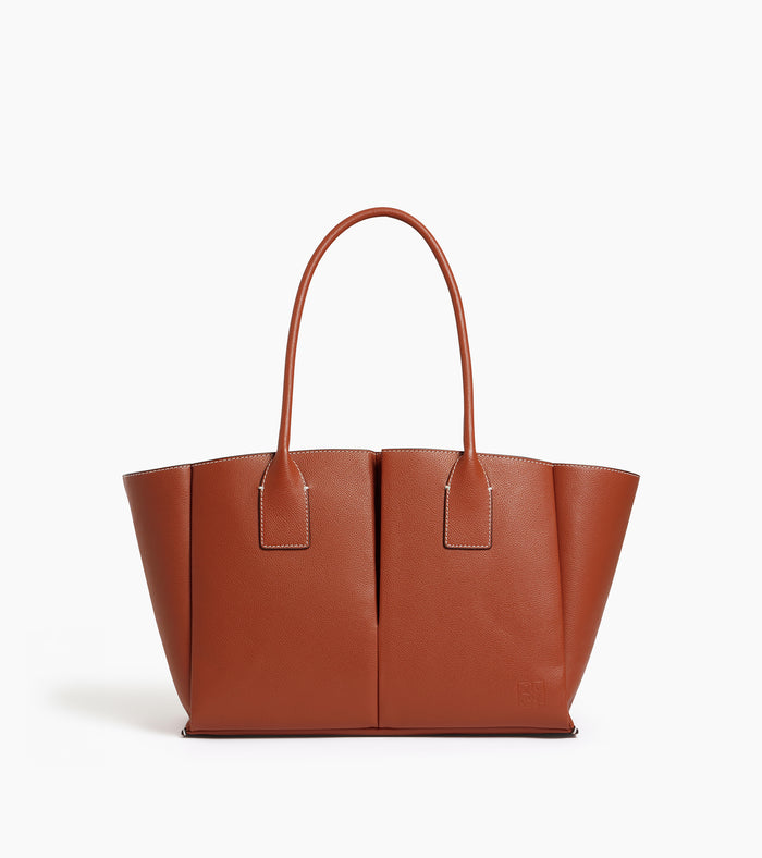 le tanneur grand sac cabas en cuir grainé