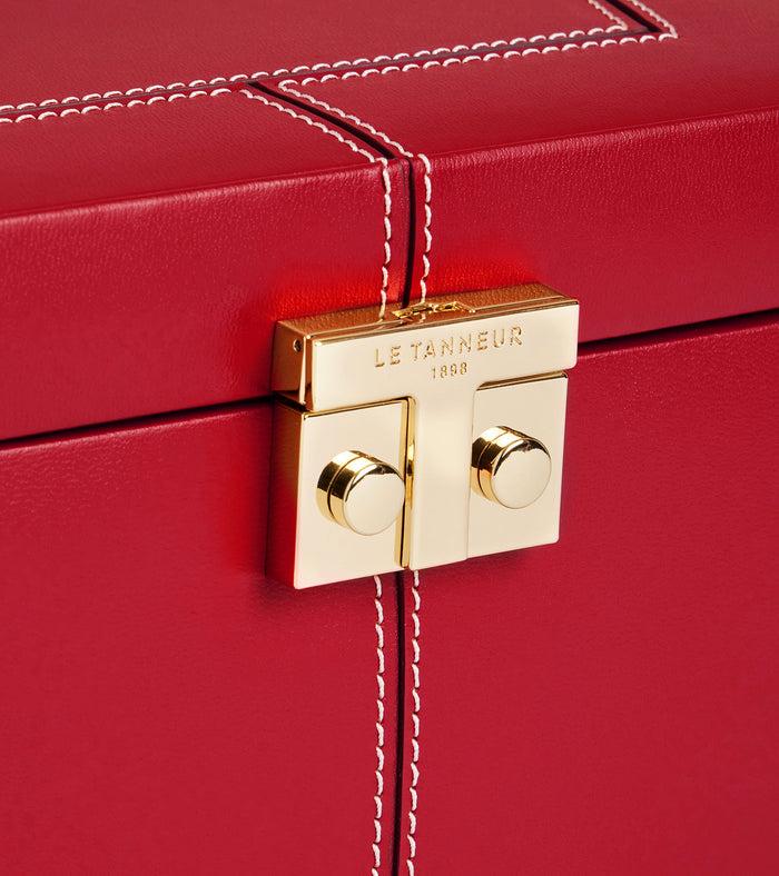 Le Tanneur Grande Boite à Bijoux Fermoir T En Cuir