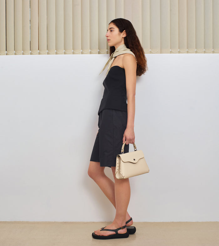 Le Tanneur Petit Sac à Main En Cuir Grain Chèvre
