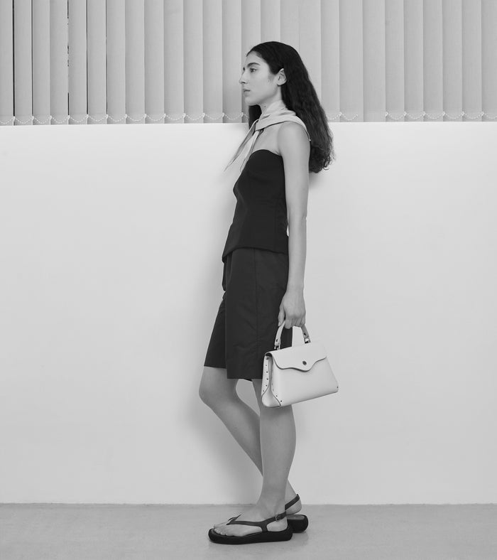 Le Tanneur Petit Sac à Main En Cuir Grain Chèvre