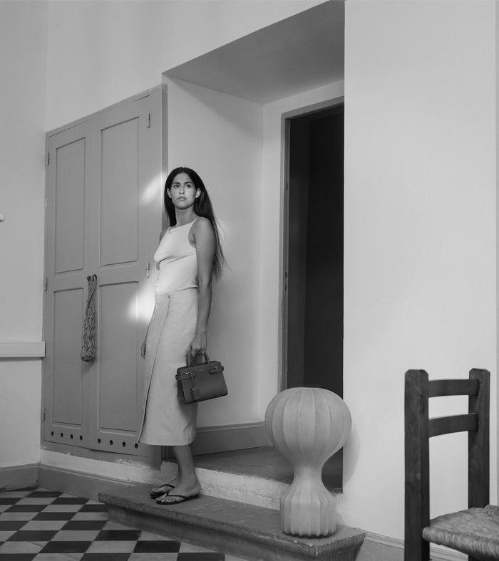 Le Tanneur Petit Sac à Main En Cuir Signature T