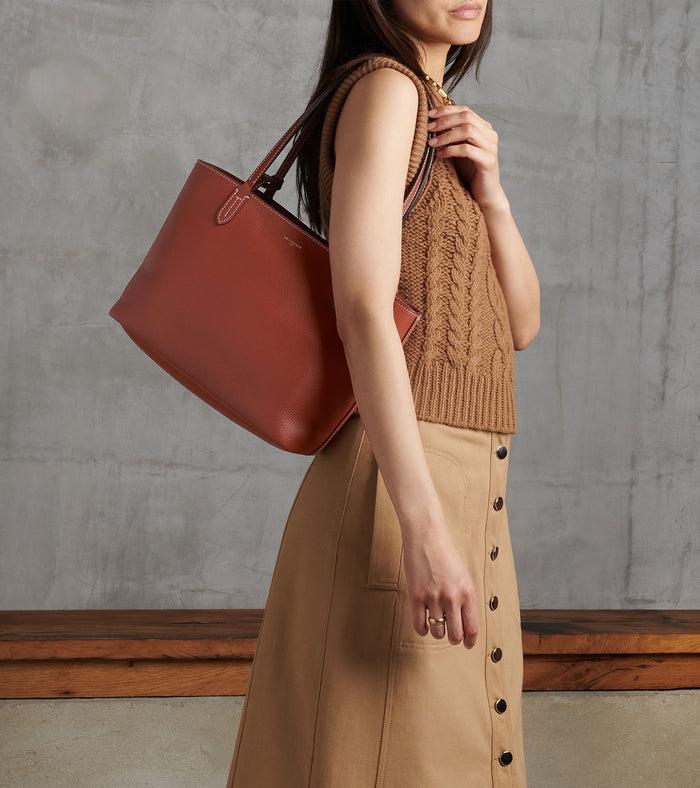 Le Tanneur Petit Sac Cabas En Cuir Grainé