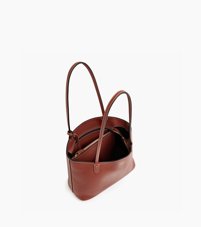 Le Tanneur Petit Sac Cabas En Cuir Grainé