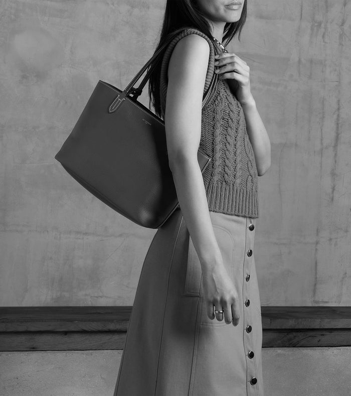 Le Tanneur Petit Sac Cabas En Cuir Grainé