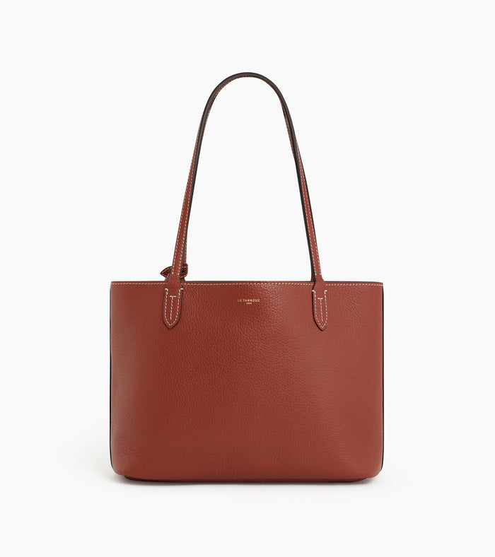 le tanneur petit sac cabas en cuir grainé