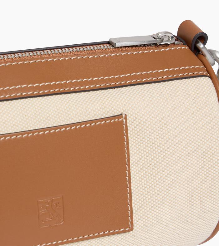 Le Tanneur Mini Sac Bandoulière En Toile Coton Et Cuir Lisse Semi-végétal