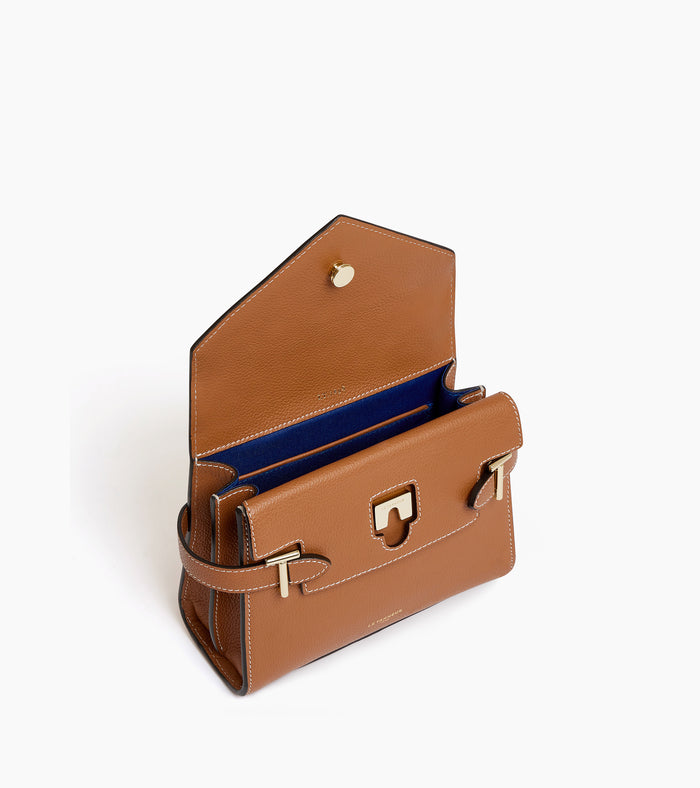 Le Tanneur Petit Sac à Main Double Rabat En Cuir Grainé