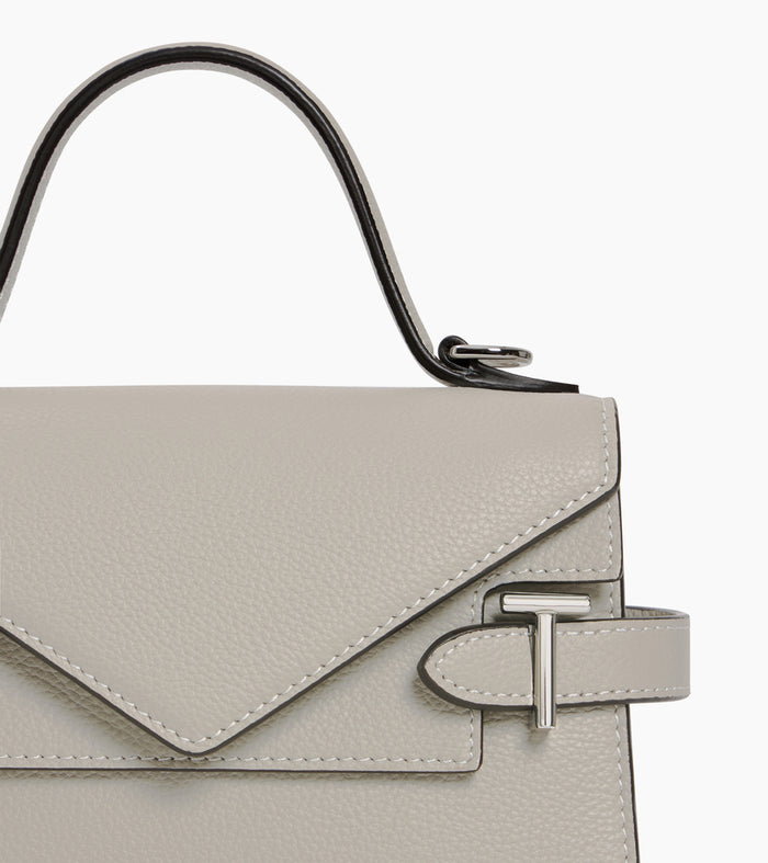 Le Tanneur Petit Sac à Main Double Rabat En Cuir Grainé